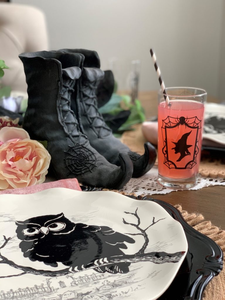 Halloween Witch Party Table Decor Centerpiece Dinnerware Witch's Boots
